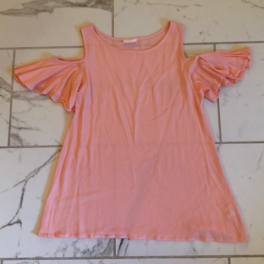 Light pink cold shoulder top size medium